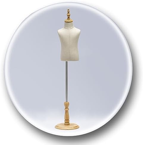 Adjustable Kids Mannequin Body Torso for Sewing - Height Adjustable Child Dress Form with Wooden Base, Clothing Types - Ideal for Display and Crafts