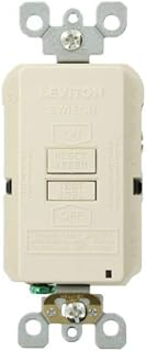 Leviton Slim Blank Face GFCI, LED Indicator Light, 20 Amp, GFRBF-T, Lt Almd