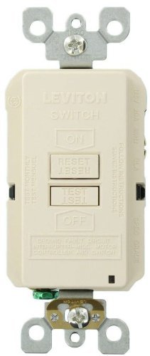 Front view of the Leviton Blank Face GFCI with visible TEST and RESET buttons.