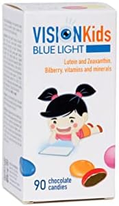 omegor Vision Kids Blue Light Children’s Vision Supplement Based on Lutein, zeaxanthin and Blueberry | Delicious Dark Chocolate Candies I 90 Chocolate Candies