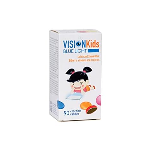 OMEGOR Vision Kids Blue Light Children’s Vision Supplement Made from Lutein, zeaxanthin and Blueberry | Delicious Dark Chocolate Candies I 90 Chocolate Candies Cover