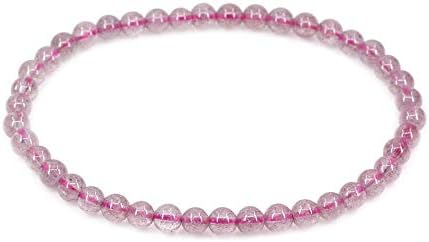 CHENYUE Gem Semi Precious Gemstone 4mm Round Beads Stretch Bracelet 7" Unisex