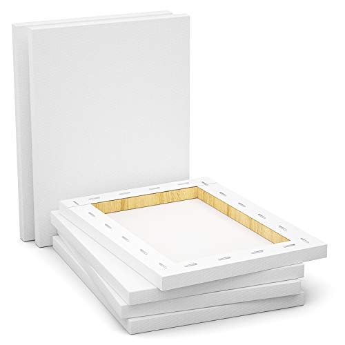 GOTIDEAL Stretched Canvas, 11x14 Inch Set of 7, Primed White - 100% Cotton Artist Canvas Boards for Painting, Acrylic Pouring, Oil Paint Dry & Wet Art Media - Thumbnail 4