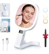Auxmir 30X/1X Magnifying Mirror with LED Digital Display, Rechargeable Double-Sided Makeup Mirror...