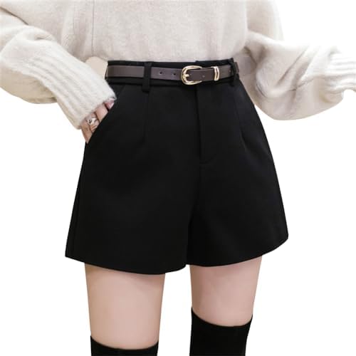 Women's Shorts Wide Pants Neat Short Pants Autumn Winter Wool Cold Protection Warm Short Pants Fashion Beautiful Legs Leg-Lengthening Effect Slimming Effect Commuting