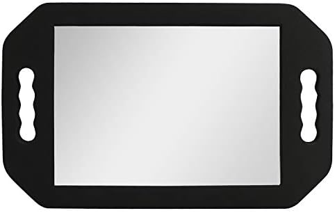 Kurtzy Lightweight Handheld Hairdressing Mirror - Black Foam Handle Mirror for Barbers, Salons and Beauticians - Double Handle Mirror - Viewing Mirror for Back of Head Haircuts