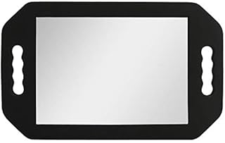 Kurtzy Lightweight Handheld Hairdressing Mirror - Black Foam Handle Mirror for Barbers, Salons and Beauticians - Double Handle Mirror - Viewing Mirror for Back of Head Haircuts