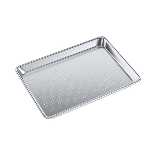 13 in. x 18 in. 19 Gauge Half Size Perforated Aluminum Bun. / Sheet Pan.