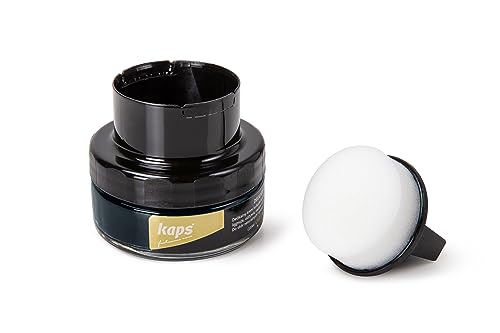 Kaps Crema para Zapatos con Aplicador de Esponja, Cuidado Intensivo y Nutritivo del Cuero, Delicate, 70 Colores (117 - azul marino)