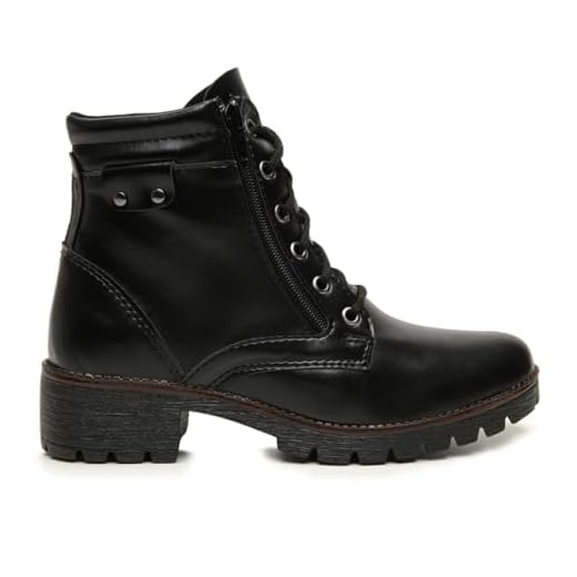 Bota Coturno Feminina C/Zíper Lateral Br2 Lady Confortável (Preto, BR, Adulto, Numérico, 37)