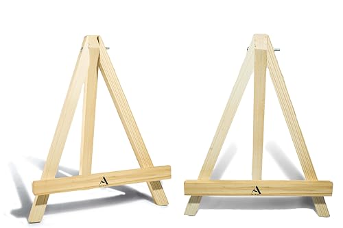 Image of Wooden Mini Easel Stand 10 inch for Painting & Display Purposes Small Handmade 10 Inch Canvas Stand for Painting, Presentations and Display Purposes (10 inch Set of 2)