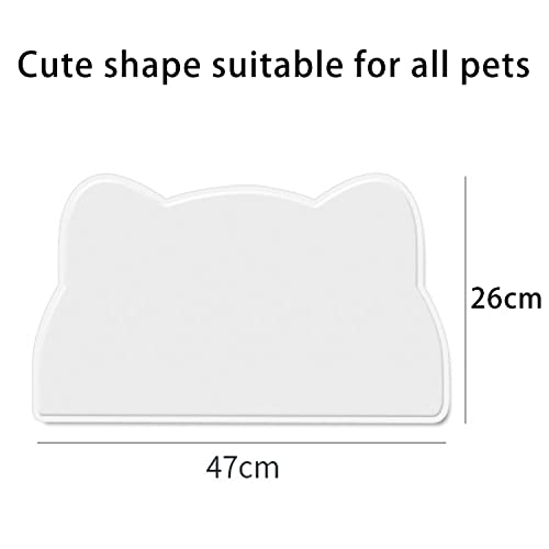 Futtermatten für Hunde, Premium wasserdichte und rutschfeste Silikon Napfunterlage für Fressnäpfe, 25 x 44 cm Futtermatte Katzen, Süße Katzenkopfform Hundenapf Unterlage für Hund Katze (25x44, Grau) - Image 3