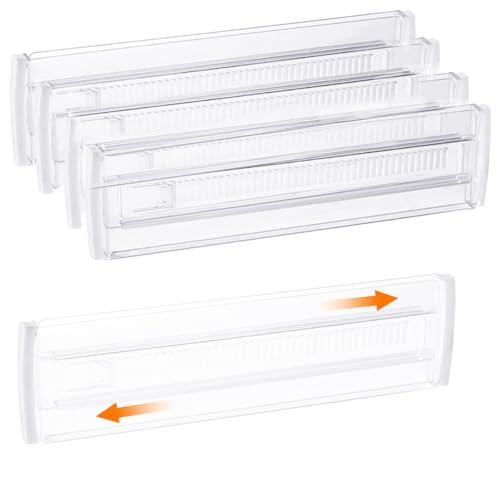 アクリル仕切棚 引き出し 収納 仕切り 4枚 伸縮 透明 タンス キャビネット 用 収納 仕切り板 調節可能 収納グッズ