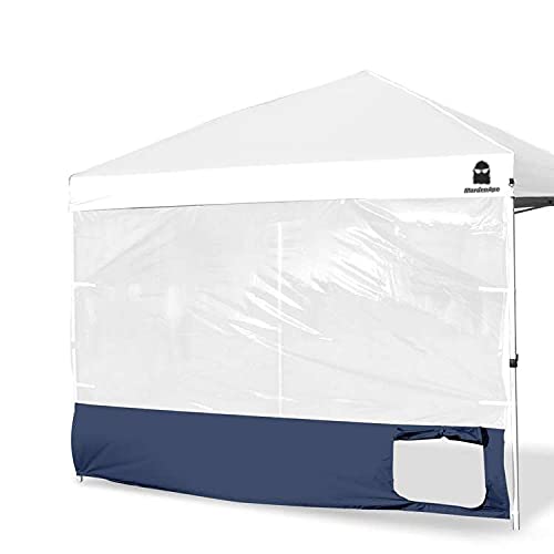 MordenApe Parede lateral transparente, paredes de dossel 25,4 x 25,4 cm, protetor solar transparente para dossel de pop-up de 25,4 x 25,4 cm - perna reta, toldos instantâneos ao ar livre com orifício para cachorro, 1 pacote (azul marinho)