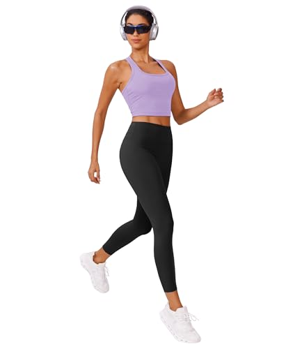 Image of PINSPARK Sports Bra Longline Racerback Tank Tops for Women Padded Workout Yoga Top