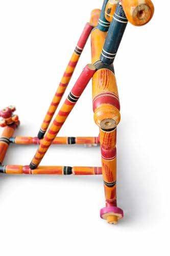 Image of Wooden Walker for Kids, Colourful Hand-Painted Push Along Baby Walker Toy