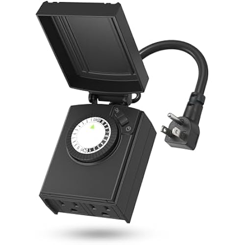 BN-LINK Outdoor 24-Hour Mechanical Timer Outlet, 2 Grounded Outlets