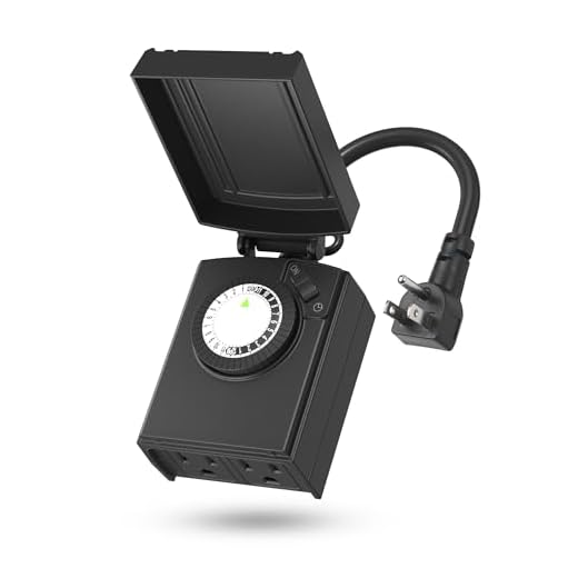 BN-LINK Compact Outdoor Mechanical 24 Hour Programmable Dual Outlet Timer - Plugin timer, Waterproof, Heavy Duty