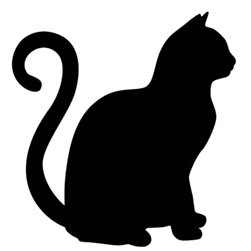 Cat 8 pcs 2 Inch Select-A-Breed Black Fused Glass Decals American Shorthair