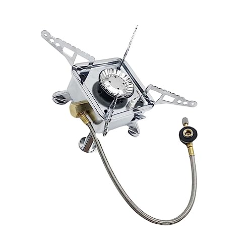 HEMOTON Outdoor Camping Gas Burner Stove Portable Backpacking Cooker with Strong Wind Resistance Lightweight Design for Hiking Picnics and Outdoor Activities