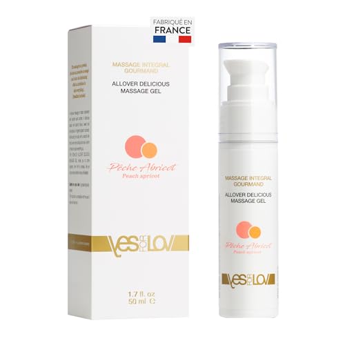 Gel de massage lubrifiant comestible pêche abricot YESforLOV 50 ml