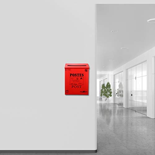 NUOBESTY Vintage muur mount brievenbus outdoor metalen grote capaciteit decoratieve postbus voor tuin muur decoratie… - Afbeelding 4