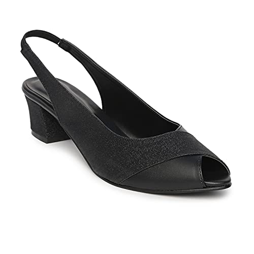 Image of Marc Loire Women's Slip On Shimmer Peep Toes Block Heel Fashion Sandals for Casual, Outdoor, Party and Holidays