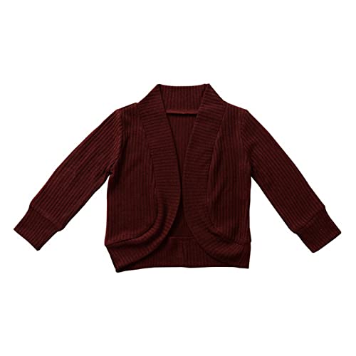 Toddler Kids Girls Knitted Sweaters Solid Color Casual Cardigan Sweater Fall Winter Long Sleeve Coat Child