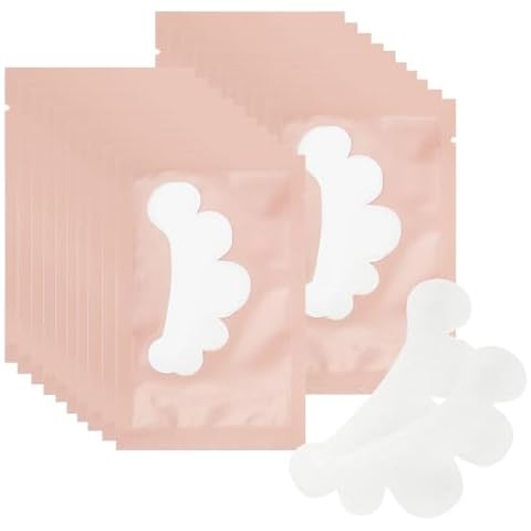 Mekupeu 100 Pair Eye Under Gel Pads Eyelash Extensions Patches,Lash Extension Lint Free Under Hydrogel Eye Mask Pads Beauty Tools (Pink) Cover