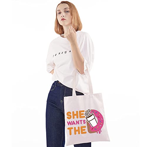 WZMPA Donuts and Coffee Cosmetic Makeup Bag Donuts Lover Gift She Wants The Donuts Makeup Zipper Pouch Bag for Friend Family She Wants The TG - Image 4