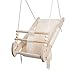 Stoffschaukel Kinder für Kinder mit Sitzgurt | Kleinkindschaukel für Draußen aus Holz und Baumwolle | Baby Hängeschaukel modernes Design | 100% ECO | Made in EU (Stoffschaukel Beige)