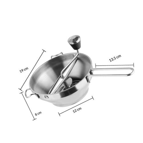 Moulin à nourriture manuel en acier inoxydable avec 3 disques pour purée