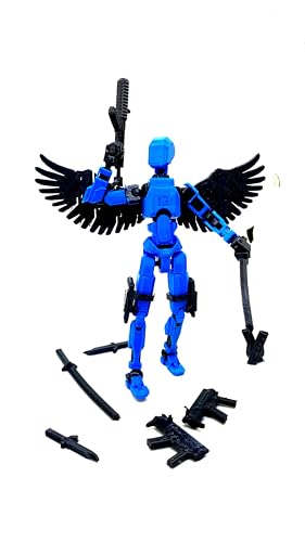 Image of CERO T13 Action Figures Fidget Dummy 13 Robot Anime Figures Multi Joints Movable Cool Gadget 3D Printed (Black and Red PLA)