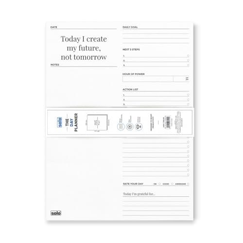 Image of SOLO 80 GSM Tear-Off Daily Planner with 50 Undated Sheets, Organiser to Track Productivity & Helps in Schedule Your Day, Manage To-Do List, Goals & Budget Tracker, Ideal for Office, Home & School