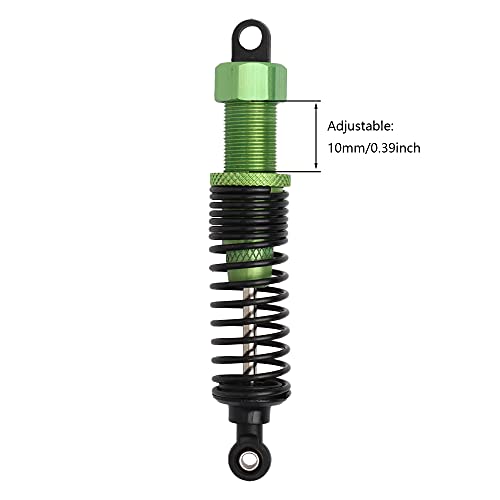 Front Rear RC Shock Absorber, 4-Pack Aluminum 98mm Adjustable Assembled Suspension for 1:10 Redcat HSP 94166 94106 94107 94155 94170 Buggy Truck Crawler Upgraded Hop-up Parts(Green)