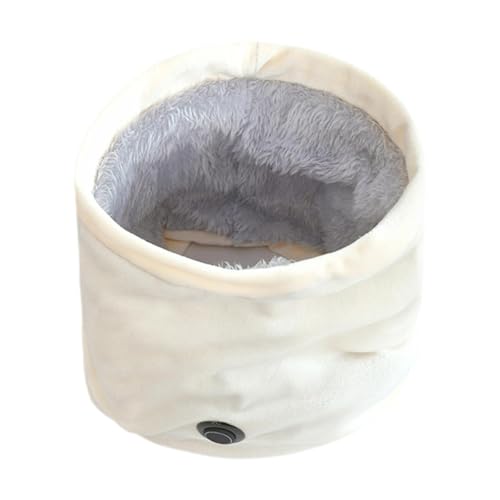 Adjustable Heated Scarf with Three Temperature Options USB Powered Plush Neck Warmer for Outdoor Activities 11.81x9.06 Inch- Beige