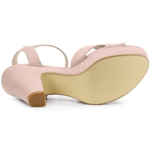 Allegra K Allegra K Women's Platform Chunky Heel Ankle Strap Dust Pink Sandals 7 M US
