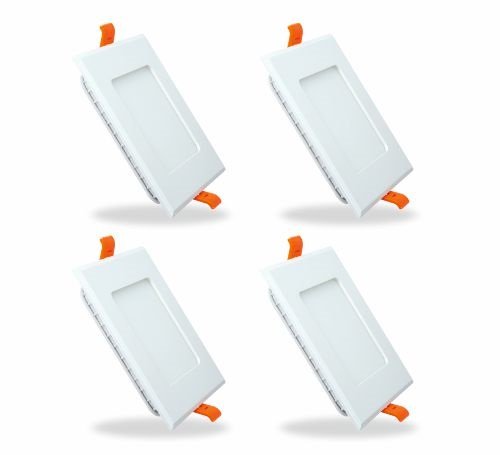 Crompton LSDSMN-CDL-Pro4 Slim Flat 12-Watt LED Panel Light Combo (Pack of 4, Cool Day Light, Square)