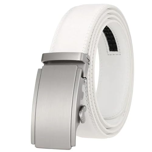 Men’s Genuine Leather White Belt 2025 Formal Cowhide Strap Luxury Designer Style for Suit Pants 3.5cm Wide2
