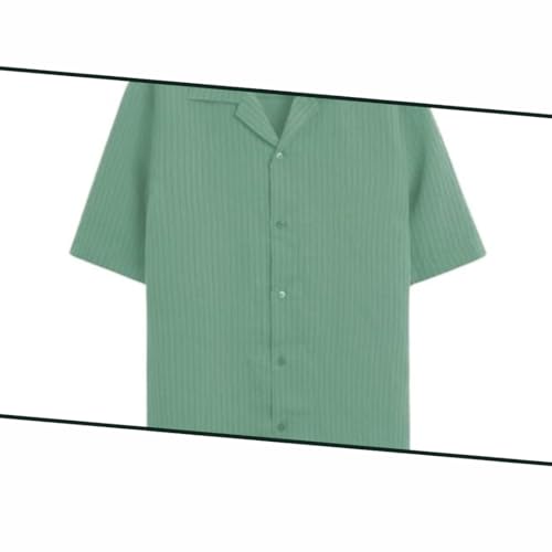 Image of MiraMichi Men's Regular Fit Long Shirt - Corduroy Fabric, Striped Pattern, Half Sleeves, Ideal for Casual