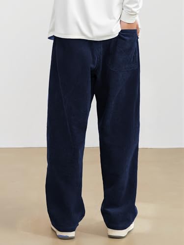 Image of JMIERR Mens Corduroy Pants Wide Leg Baggy Sweatpants | Loose Fit Joggers, Elastic Waist Drawstring, Casual Sweatpants, Vintage Pants, Fall Winter Fashion, Streetwear