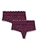 Produktbild Amazon-Marke: Iris & Lilly Damen Tanga aus Spitze, 2er-Pack, Violett (Winter Bloom), XS, Label: XS