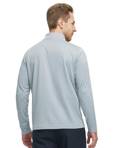 MICHEL ROUEN Quarter Zip Pullover Men Long Sleeve Dry Fit Moisture Wicking 1/4 Zip Pullover Mens Mock Neck Heather Sweatshirt4