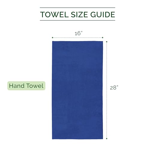 Image of Elegant Comfort Three Line Popcorn Towel Set for Bathroom 16 x 28 inches, Premium Hotel Quality 4-Pack Hand Towels, 100% Turkish Cotton, Soft and Durable, Quick Dry and Highly Absorbent, Cobalt Blue