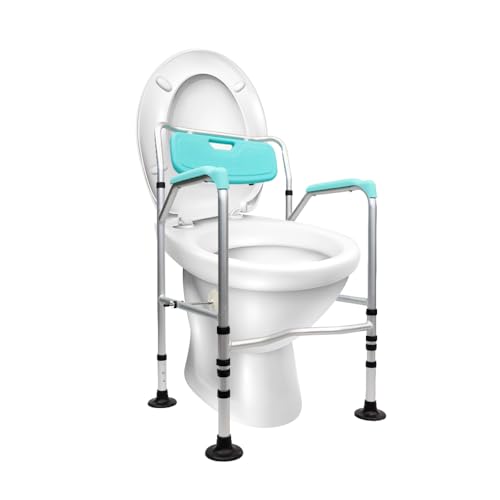 Image of Rehamo Commode Frame, for Elderly & Pregnant Women| Foldable Portable Commode Surround with Adjustable Height, and Width | Easy Mobility | Anti Slip Support | Universal Size | 1 year Warranty