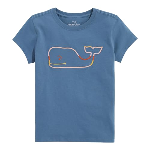 vineyard vines Girls' Whale Embroidery Short-Sleeve Tee