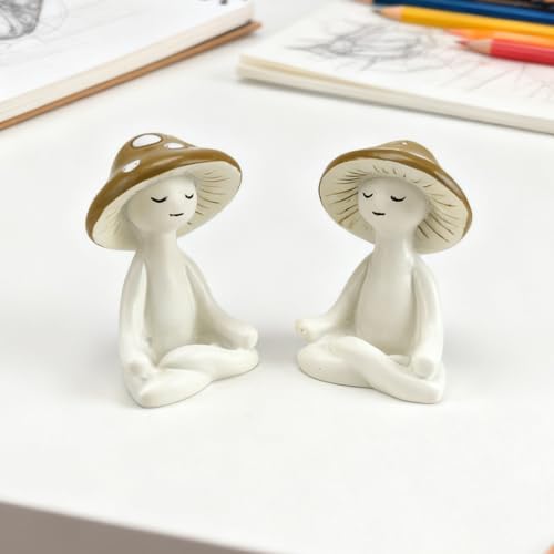 Estatua de Setas de Meditación de Resina para Decoración miniatura 4