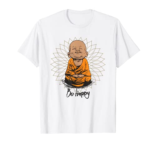 Be happy shirt zen little baby buddha tshirt mandala t gift t-shi…