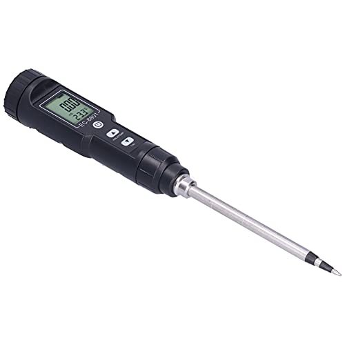 Digital Direct Soil EC Meter Electrical Conductivity Temperature Tester with Probe LCD Display Screen for Garden Farm Lawn Indoor Outdoor