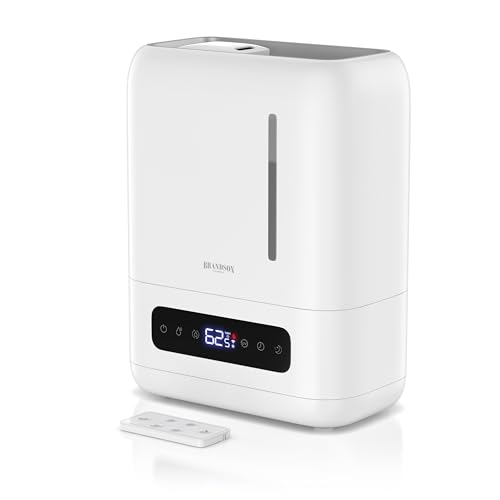 Brandson - Luftbefeuchter 4 Liter mit Fernbedienung - Ultraschall - Display digital – 3…